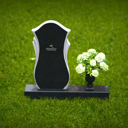 1366 - Elegant Curved Granite Headstone – A Timeless Memorial Tribute - 48