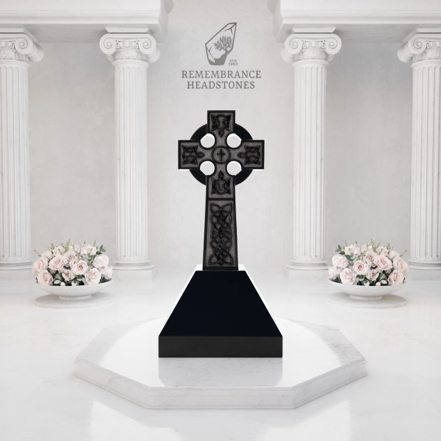 Luxury Celtic Cross Granite Headstone