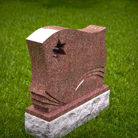 1401 - Elegant Granite Memorial with Star of David - 5