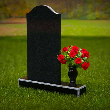 1289 - Classic Upright Granite Headstone with Flower Vase - 56