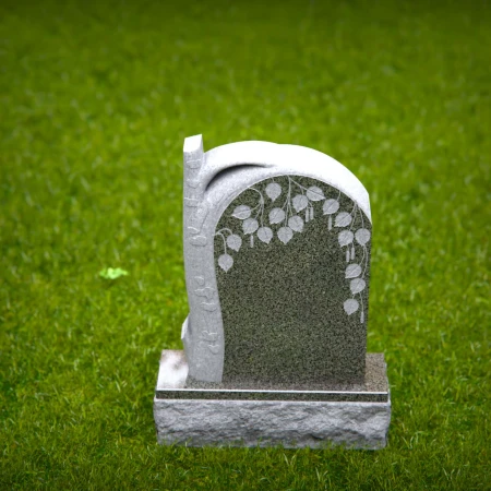 1516 - Granite Headstone with Weeping Willow Tree Design - 2