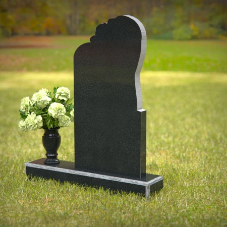 1241 - Serene Angel Granite Headstone with Flower Vase Memorial - 51