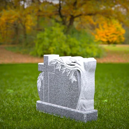 1515 - Granite Headstone with Tree of Life and Cross Design - 3