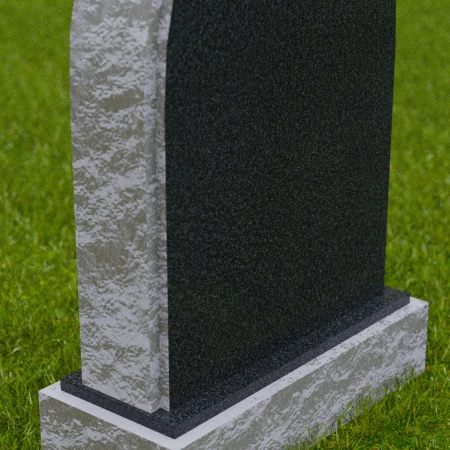 1683 -Traditional Arched Memorial Headstone with Rustic Edge – A Timeless Tribute - 5