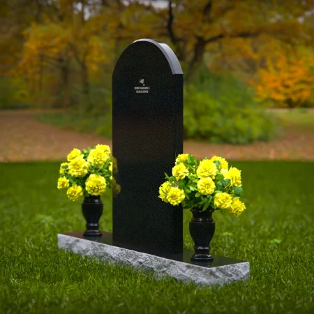 1333 - Elegant Upright Memorial with Dual Vases - 45