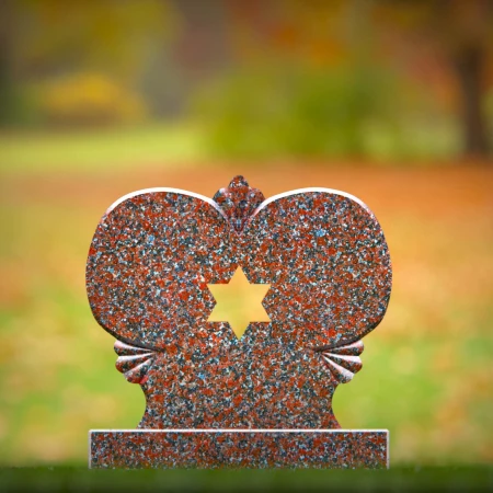 1404 - Heart-Shaped Memorial with Star of David - 4