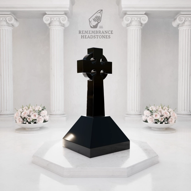 Luxury Military Granite Headstone with Patriotic Flag Design