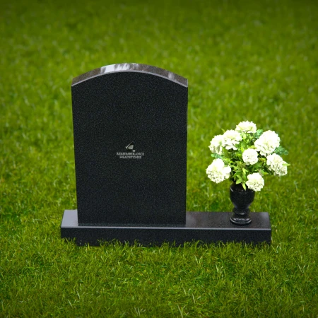 1281 - Elegant Upright Granite Headstone with Flower Vase