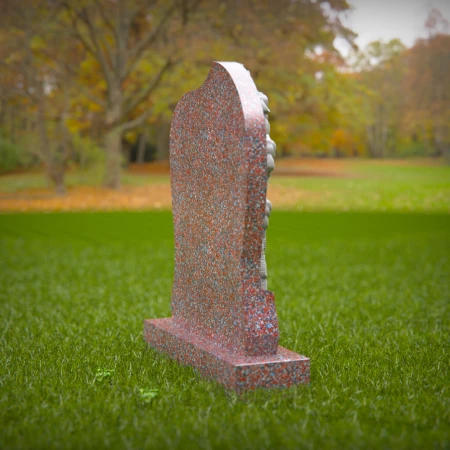 1423 - Elegant Memorial Headstone with Floral Rose Engraving - 7