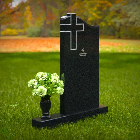 1373 - Granite Headstone with Cross Engraving – A Symbol of Faith and Remembrance - 48