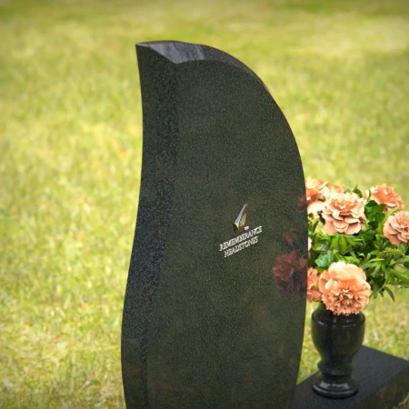 1246 - Graceful Curved Granite Headstone - Timeless Memorial Design - 40