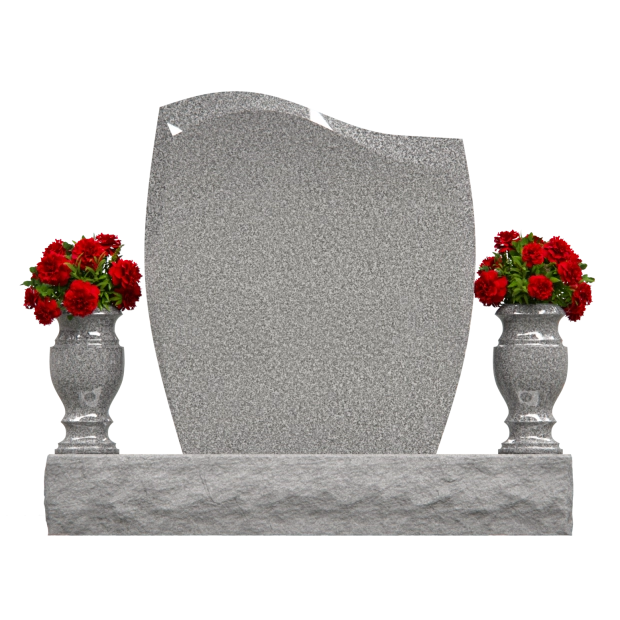 Luxury Upright Granite Headstone with Heart & Butterfly