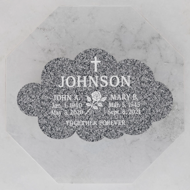 Luxury Flower Shape Flat Granite Grave Marker