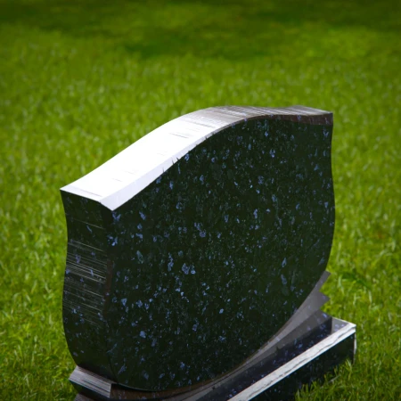 1480 - Elegant Shield-Shaped Granite Headstone with Layered Base - 5