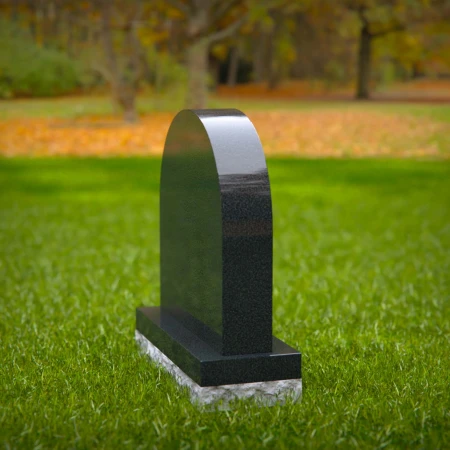 1564 - Black Granite Headstone with Engraved Doves in Flight - 5