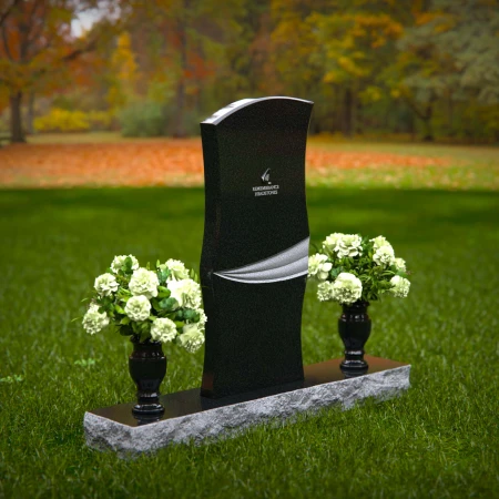 1369 - Elegant Curved Granite Headstone – Timeless Memorial Design - 33