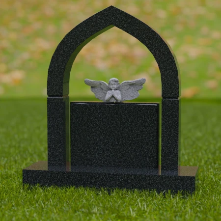 1731 - Gothic Arch Memorial Headstone with Angel – A Symbol of Peace