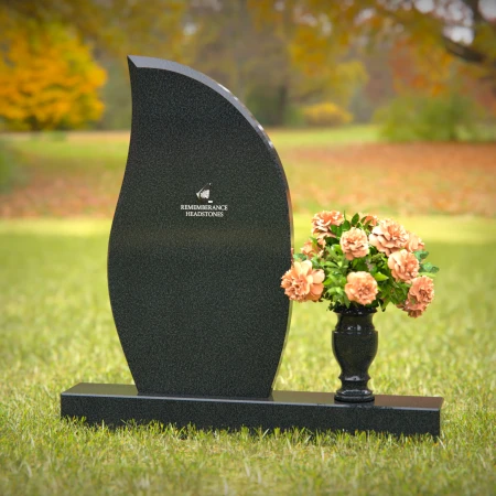 1246 - Graceful Curved Granite Headstone - Timeless Memorial Design