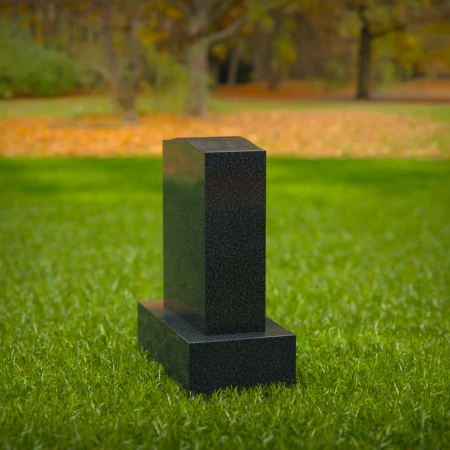 1577 - Black Granite Headstone with Floral and Butterfly Engravings - 5