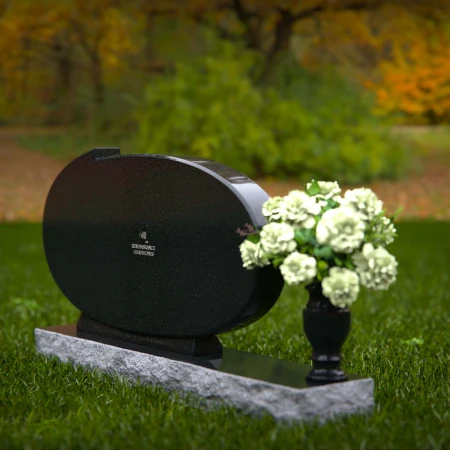 1351 - Oval Granite Headstone – Elegant & Timeless Memorial - 30