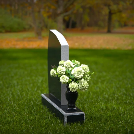 1327 - Modern Angled Headstone with Vase Inclusion - 25