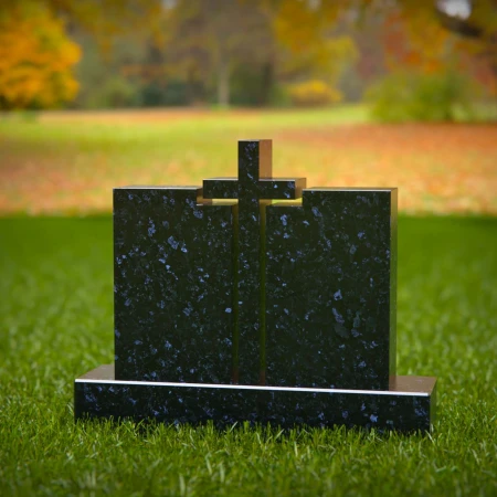 1389 - Christian Memorial Headstone with Central Cross Design