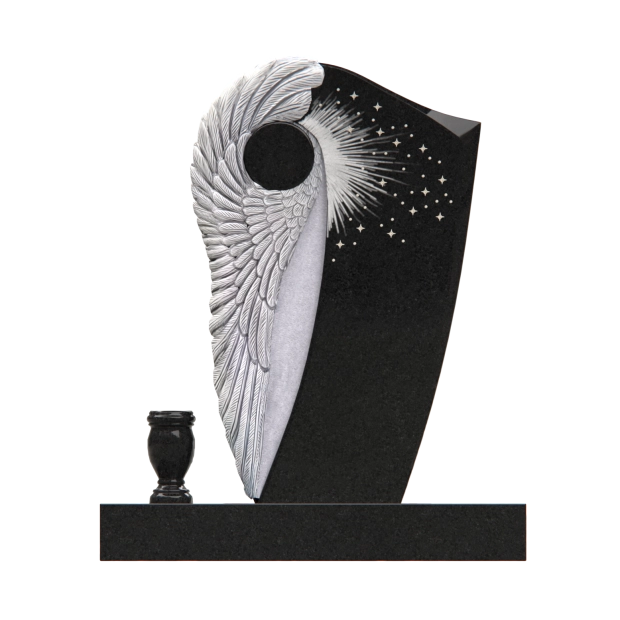 1201098 - Radiant Angel Wing Upright Monument With Swarovski Crystals and Cosmic Design