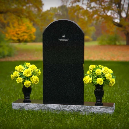 1333 - Elegant Upright Memorial with Dual Vases