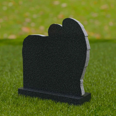 1740 - Elegant Angel Heart Memorial Headstone - A Timeless Tribute - 2