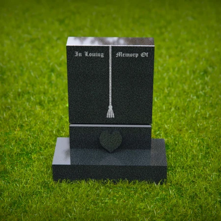 1601 - Elegant Memorial Headstone with Heart and Tassel Engraving - 7