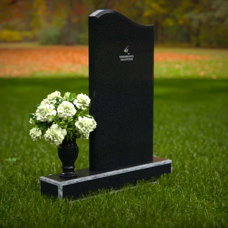 1367 - Modern Wave-Top Granite Headstone – A Timeless Tribute - 38