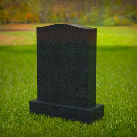 1592 - Elegant Black Granite Islamic Headstone with Arabic Engraving - 3