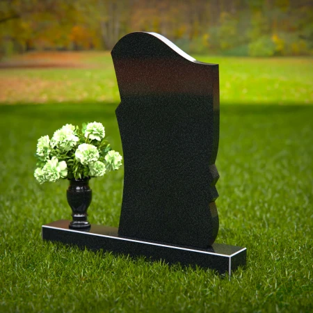 1370 - Modern Asymmetrical Granite Headstone – Elegant and Unique Memorial - 51