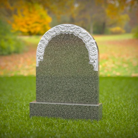 1427 - Elegant Memorial Headstone with Floral Arch Design