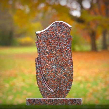 1507 - Modern Granite Headstone with Unique Curved Design - 1