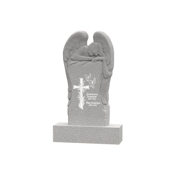 1205116 - Angel Resting on Granite Memorial – Faith and Love Eternal