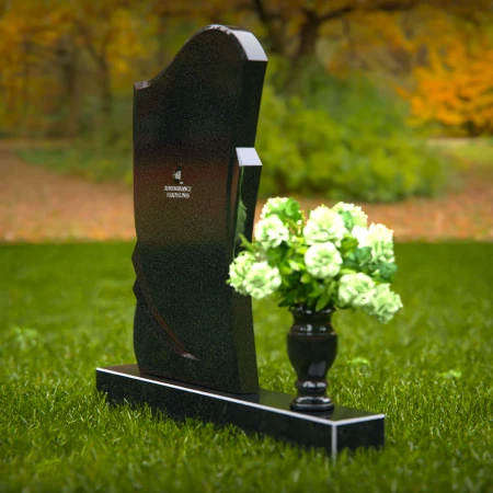 1370 - Modern Asymmetrical Granite Headstone – Elegant and Unique Memorial - 56