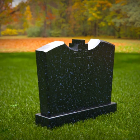 1505 - Polished Granite Headstone with Engraved Orthodox Cross - 8