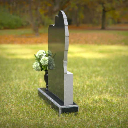 1273 - Granite Angel Heart Headstone with Floral Vase – A Loving Memorial - 43