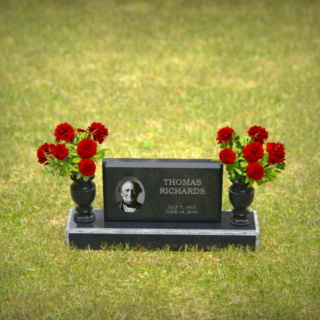 1247 - Classic Granite Headstone with Elegant Engraving - 55