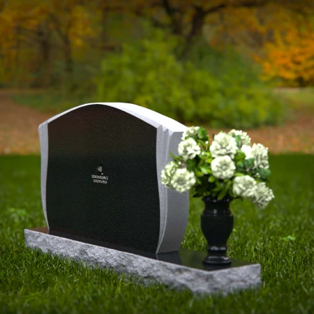 1326 - Elegant Contoured Headstone with Flower Vase - 44